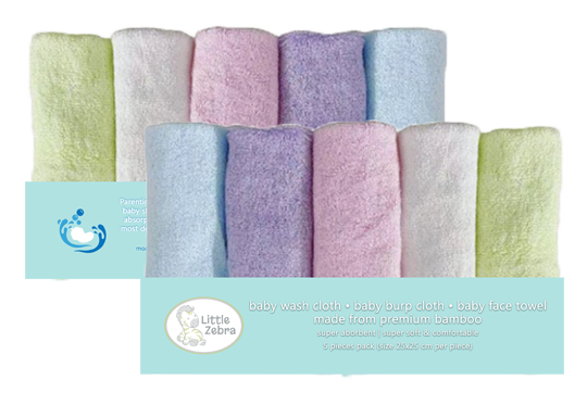 Little Zebra's Ultra-Soft Bamboo Baby Wash Cloth